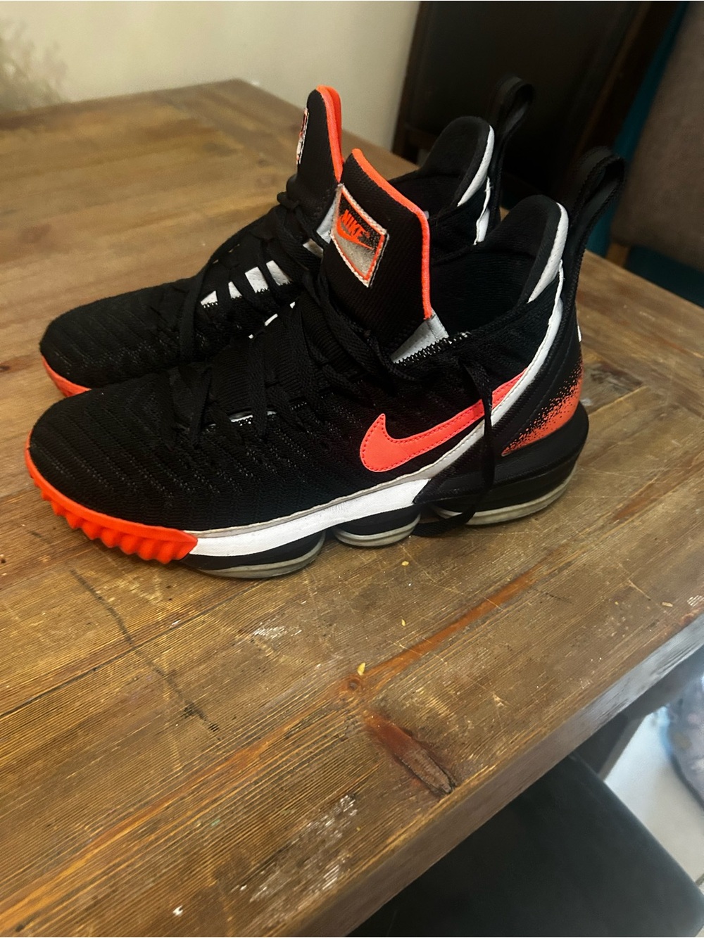 Nike Men’s Black and Red High-Top Basketball Sneakers